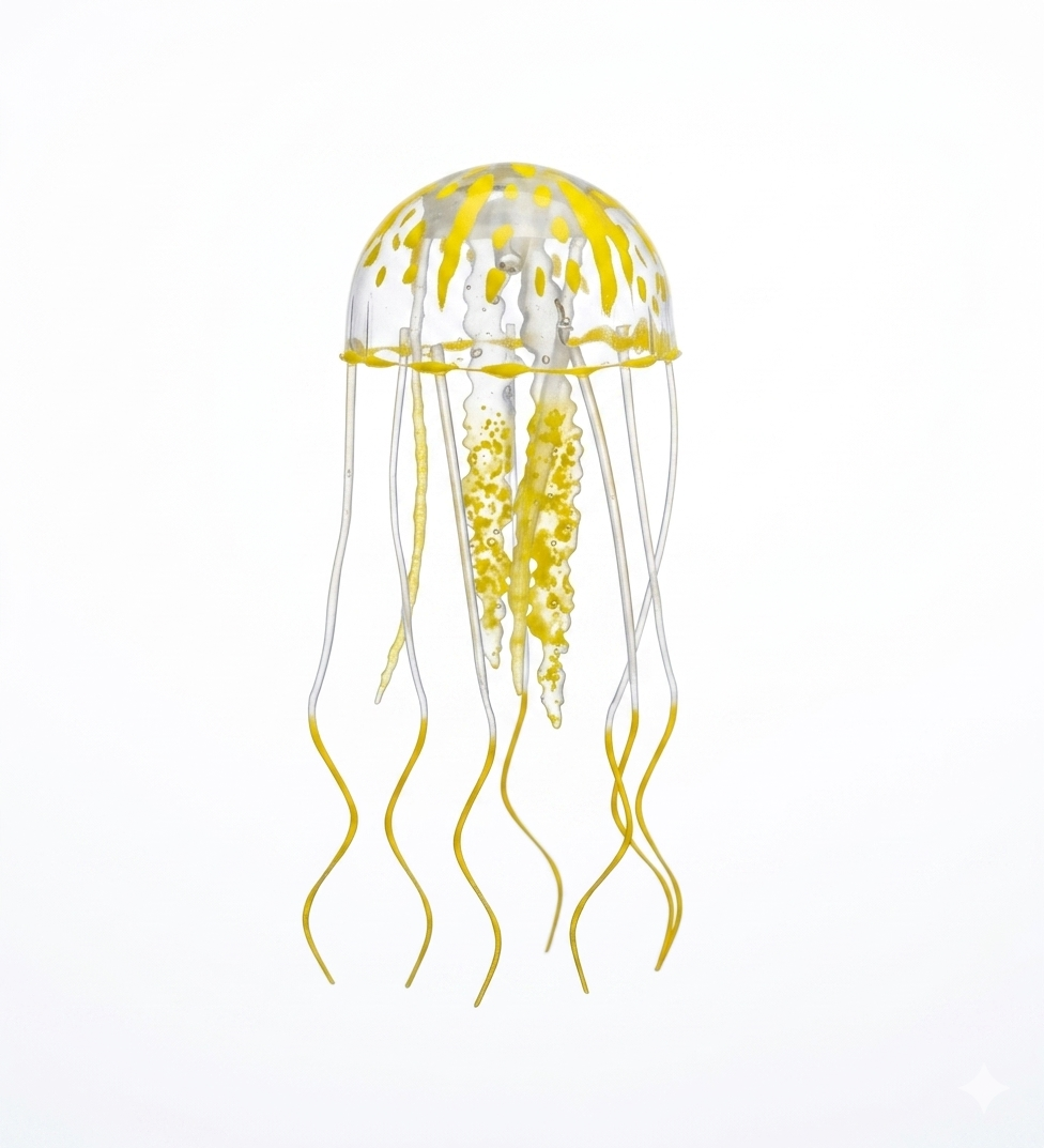 Decoración Medusa Flotante Amarillo