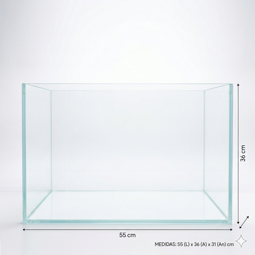 Acuario Vidrio Ultra Claro 62ltr