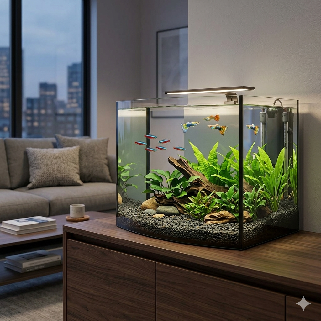 Acuario Curvo Frontal Aquael 45 lt