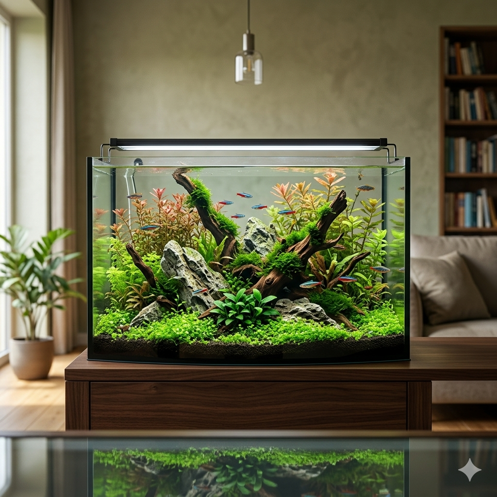 Acuario Curvo Frontal Aquael 54 lt